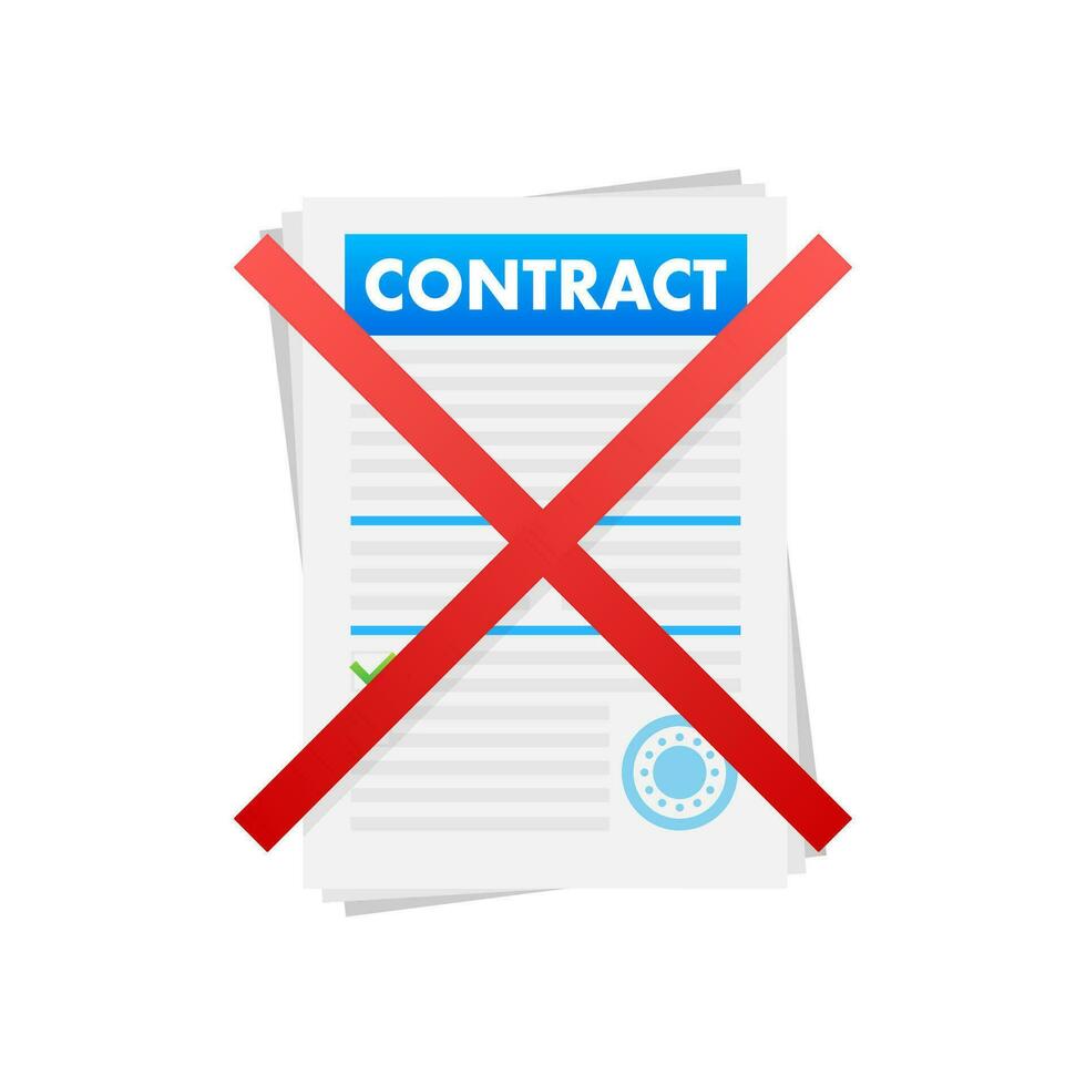 Contract cancellation business concept. Sign forbidden. Motion graphics 4k vector