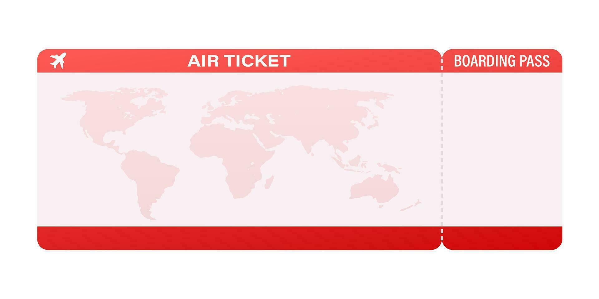 Airline tickets or boarding pass inside of special service envelope. Vector stock illustration.