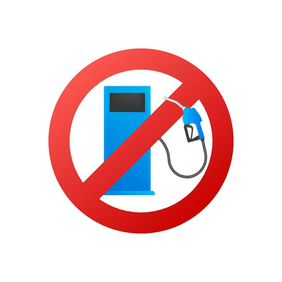 No fuel station. Diesel and gasoline. No gas pump sign, label. Vector