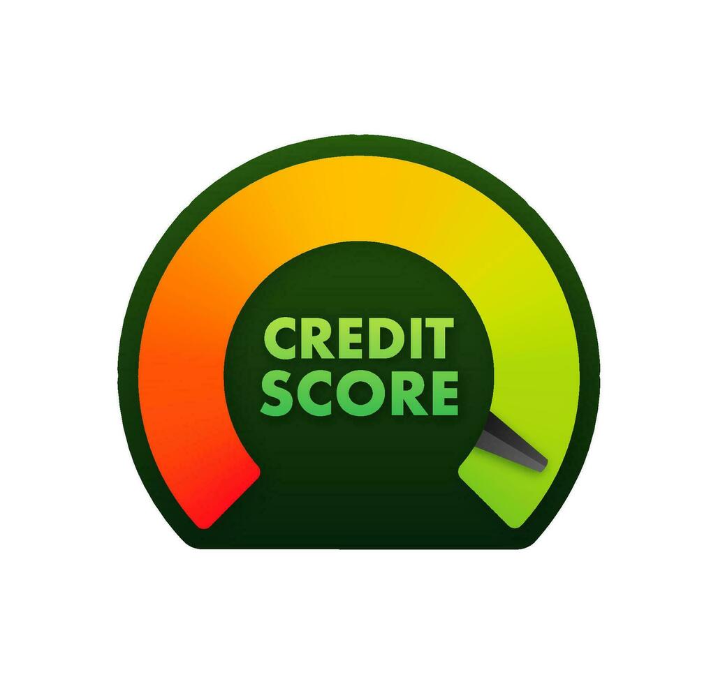 Credit score scale showing good value. Vector illustration.