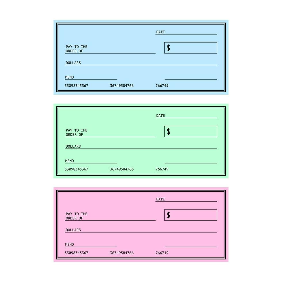 Blank Check. Financial Payment. Chequebook template. Vector stock illustration.