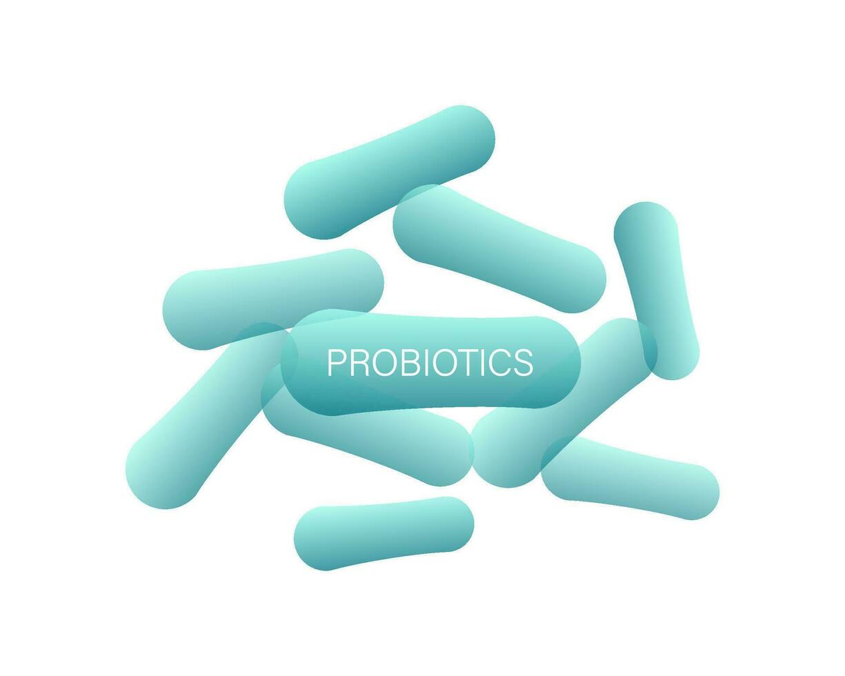 Probiotics Bacteria. Biology, Science background. Vector stock illustration.