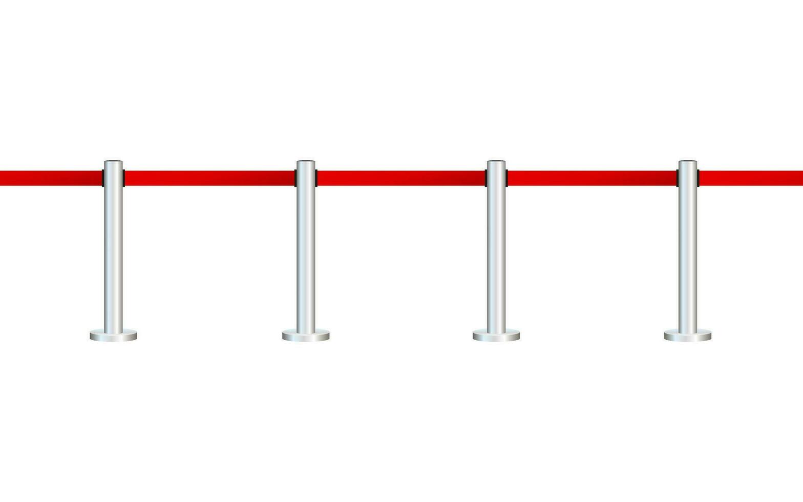 Red carpet with red ropes on golden stanchions. Exclusive event, movie premiere, gala, ceremony, awards concept. Vector stock illustration.