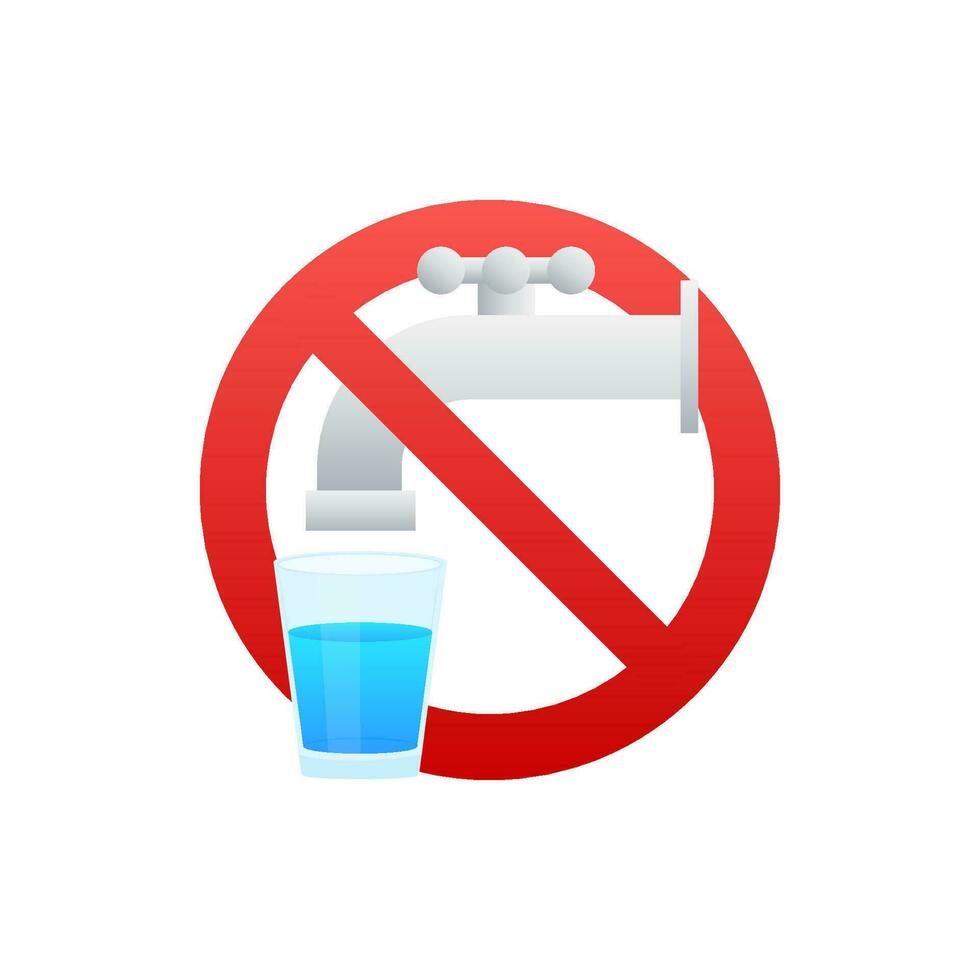 Not drinkable water sign. Prohibition sign. Motion graphics 4k vector