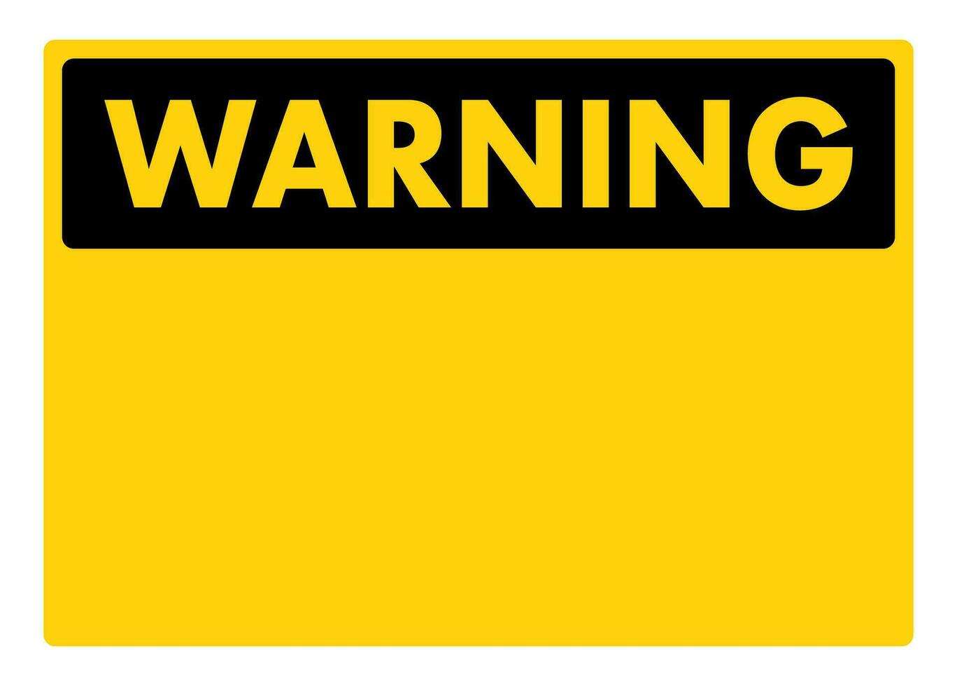 Blank warning sign. Caution yellow sign. Vector stock illustration.