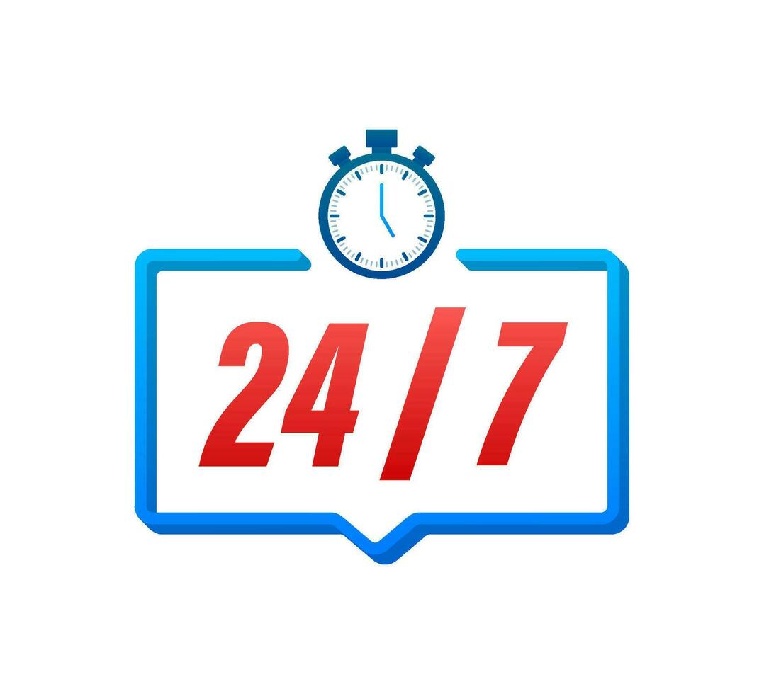 24 7 7 Servicio concepto. 24 7 7 abierto. apoyo Servicio icono. movimiento gráficos 4k vector