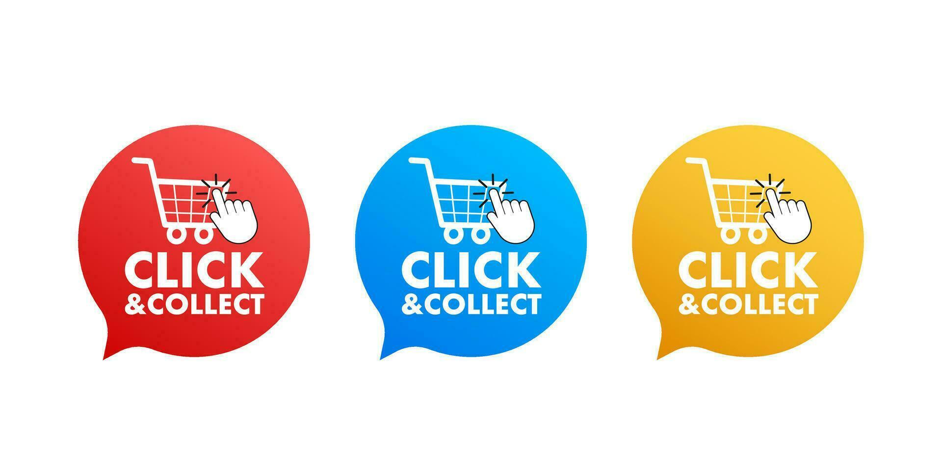 lick and collect banner. Flat style. Website vector icon. Vector stock illustration.