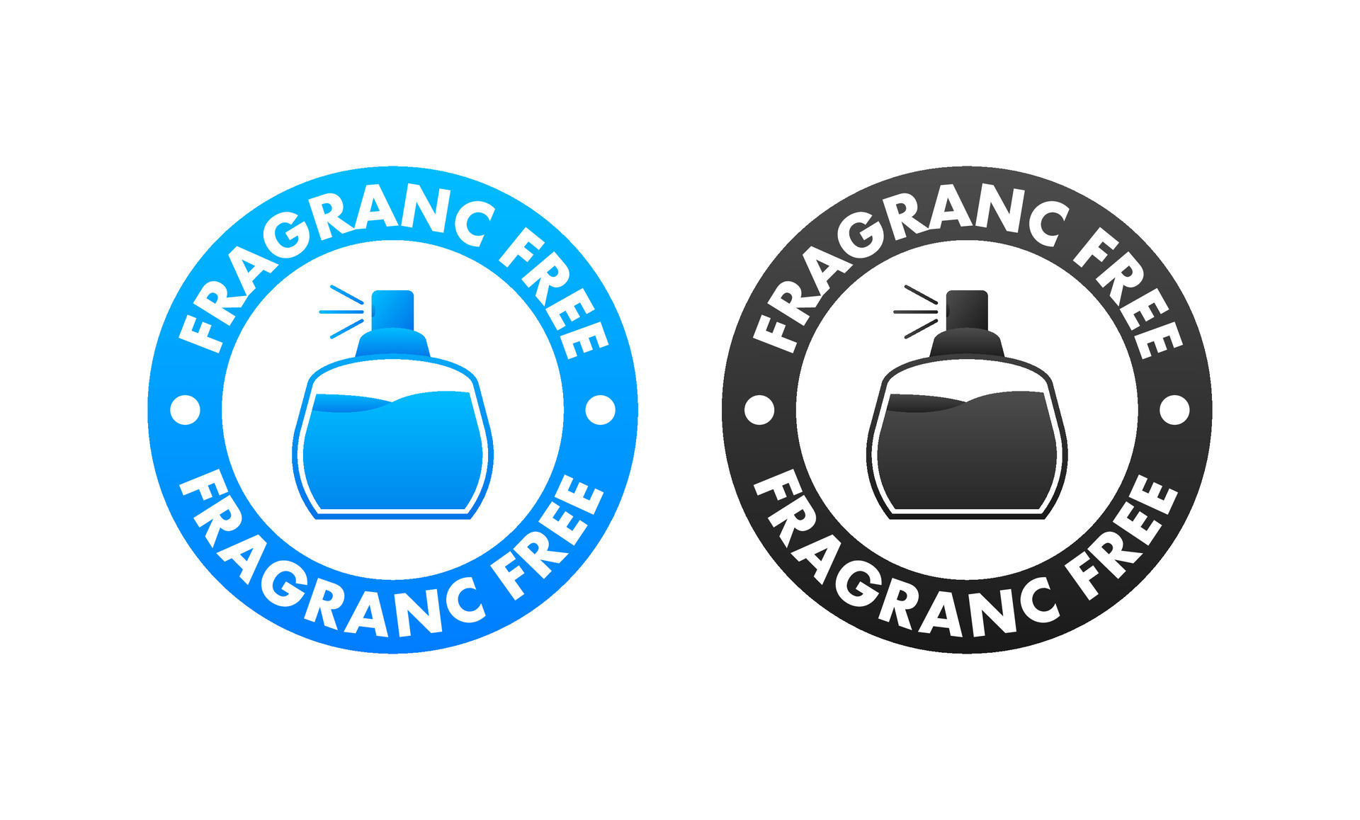 Fragrance free sign, label. No Perfume Cosmetic. Vector stock