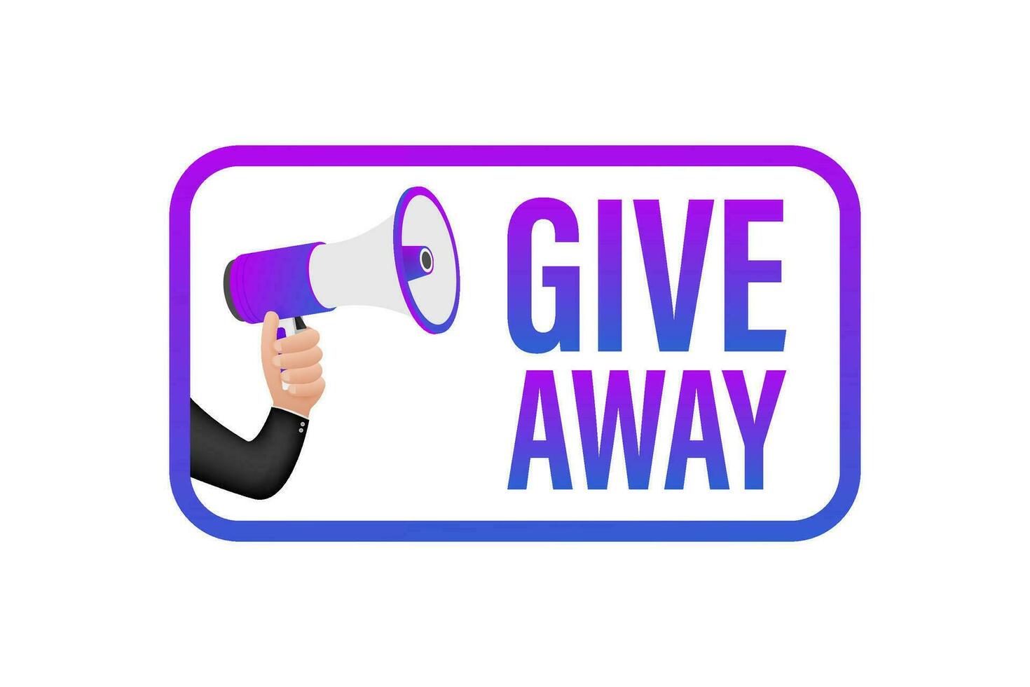 Modern flat style template with giveaway megaphone for banner design. Social media like icon concept. Motion graphics . 4k vector