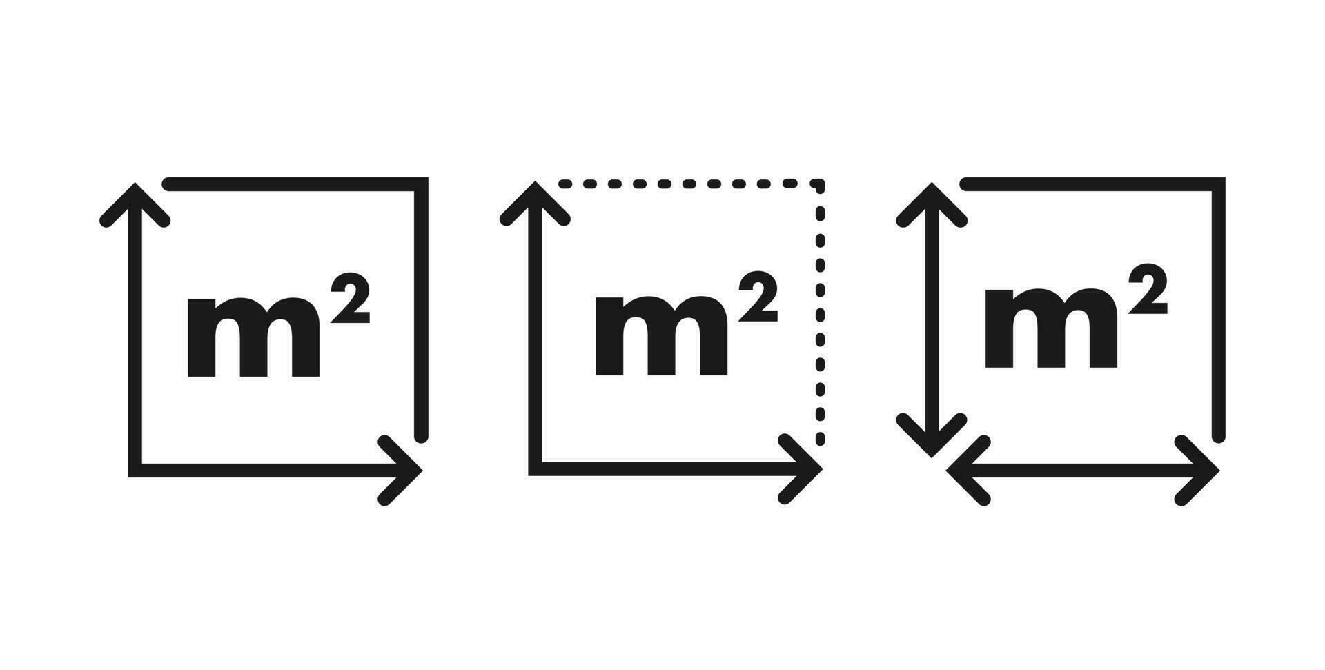 m2 area unit icon. Square Meter. Vector stock illustration.