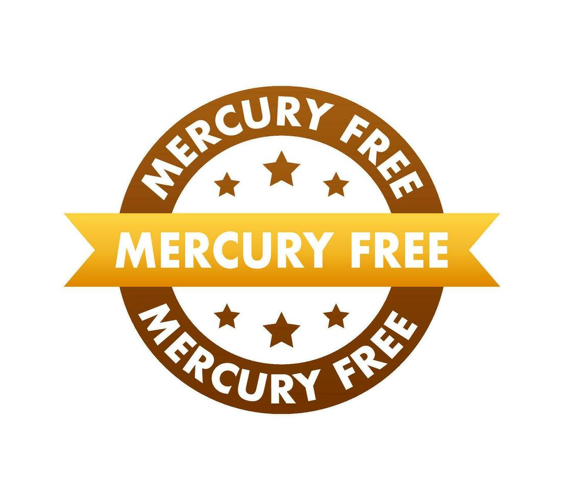 Mercury free sign, label. Vector stock illustration