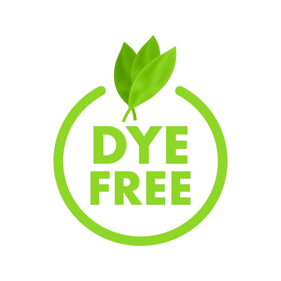 Dye free product sign, label. Product with no Dye icon. Vector stock illustration.