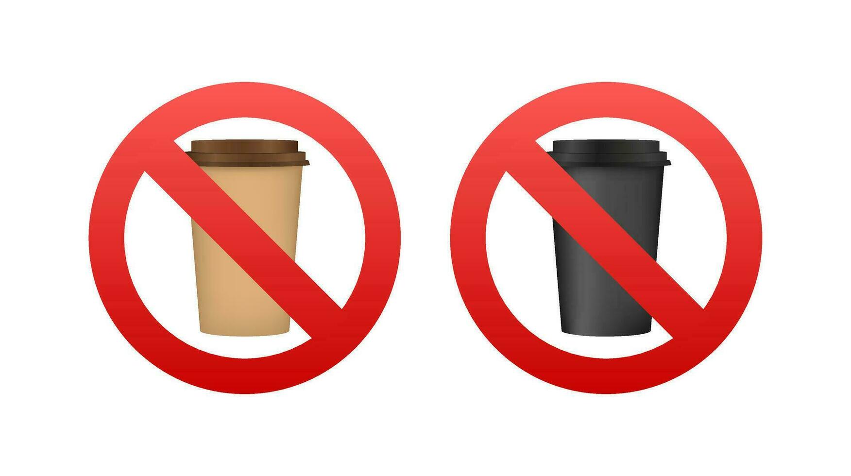 No coffee sign. No caffeine before bedtime. No takeaway icon. vector