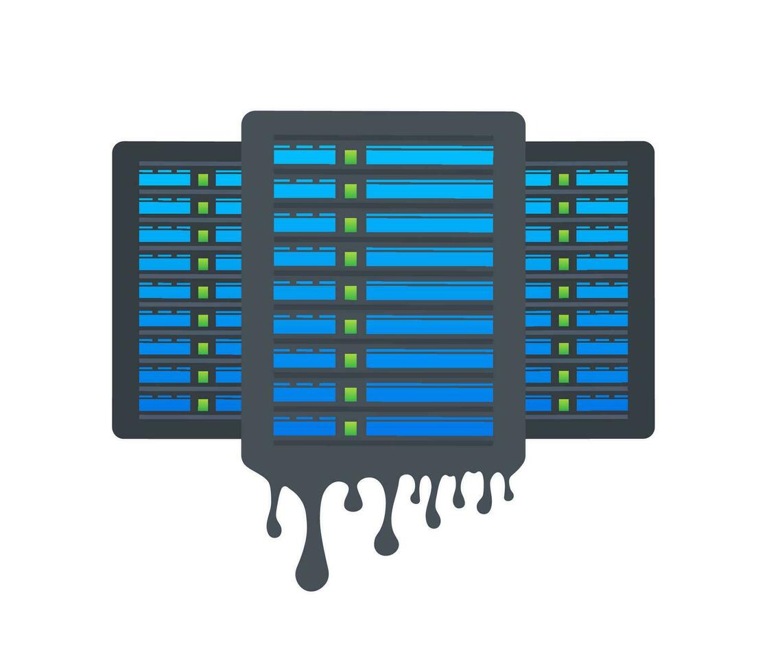 Data leaks, Cloud hacking. Data hack problem. Vector stock illustration.
