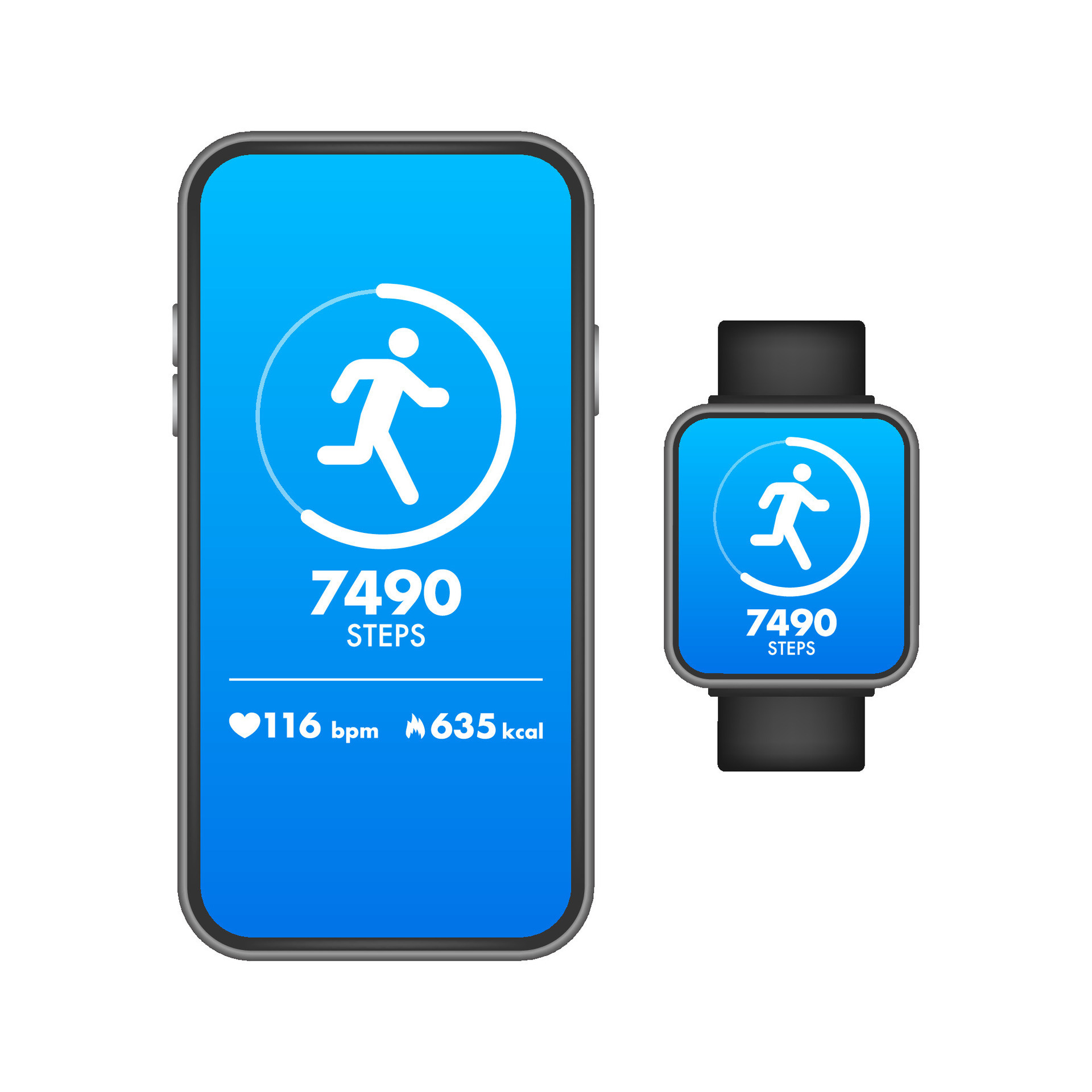 Activity and fitness tracker app. App for morning jogging or fitness