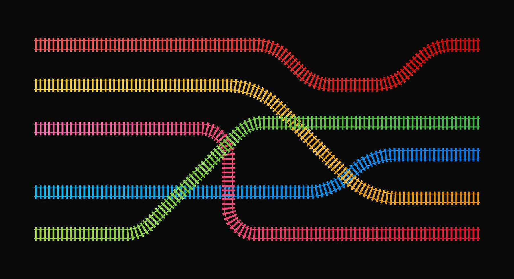 ferrocarril pistas ferrocarril tren pista. rieles y traviesas. vector valores ilustración.