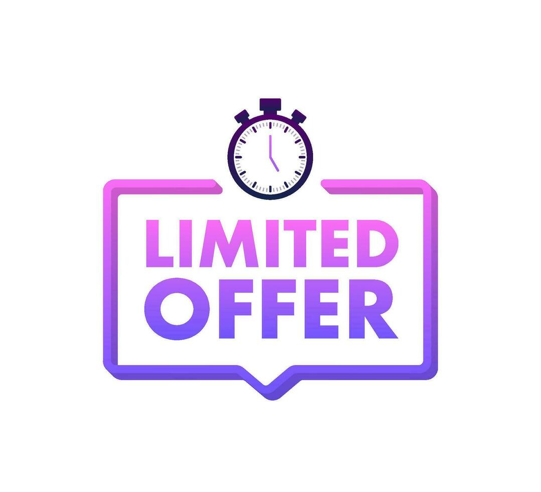 Limited Offer Labels. Alarm clock countdown logo. Limited time offer badge. Motion graphics 4k vector