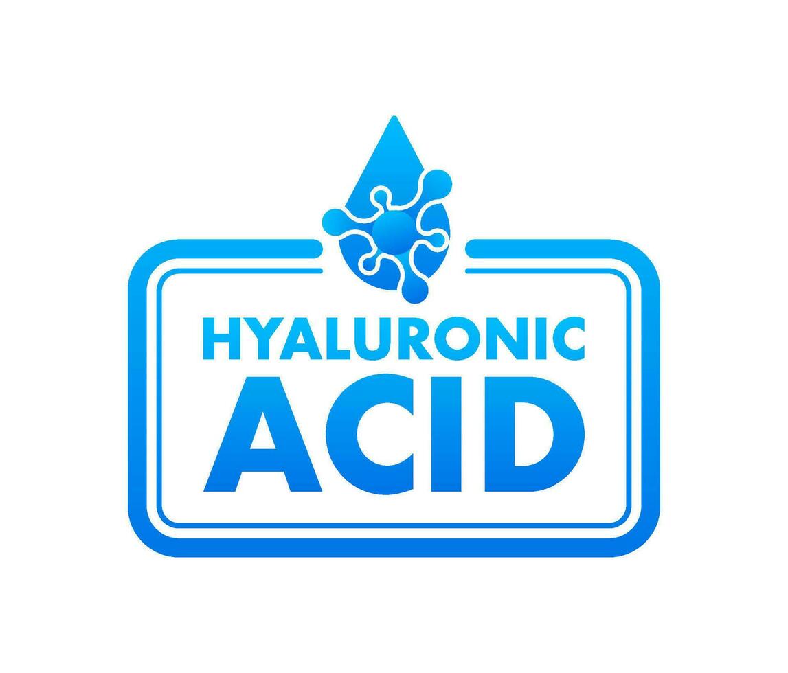 Hyaluronic acid in abstract style on blue background. Medical infographic 4k vector