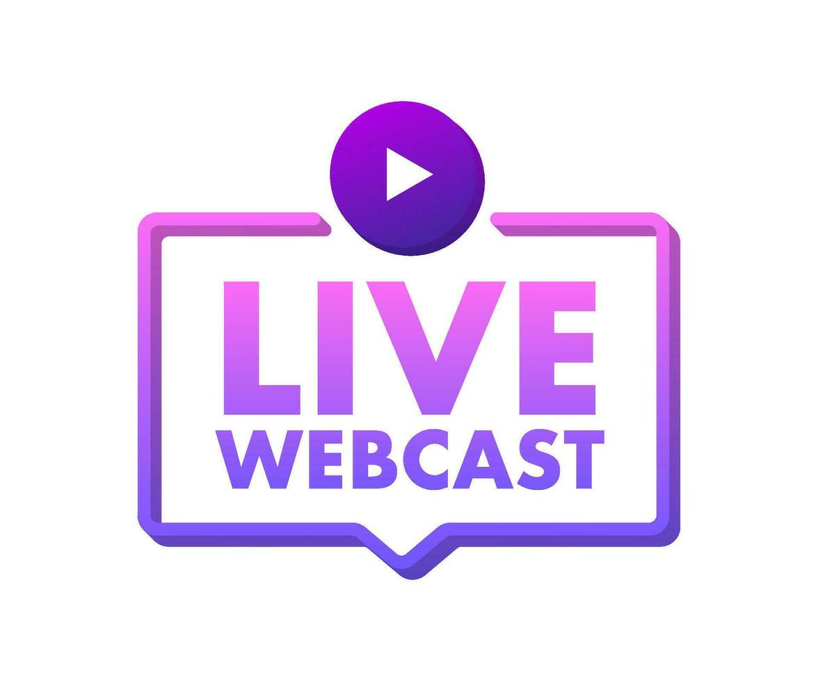 Live Webcast Button, icon, emblem, label Motion graphics 4k vector