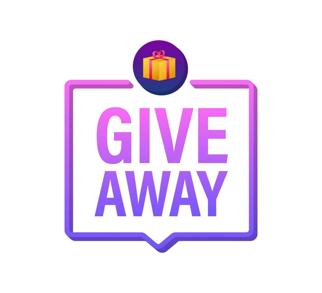 Gift box icon design template. Giveaway. Typography design. Post box. Winner banner. Motion graphics 4k vector