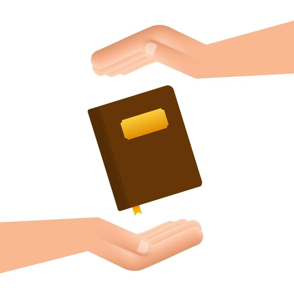 Book icon in hand. Motion graphics design. Education, knowledge, study flat Motion graphics 4k vector