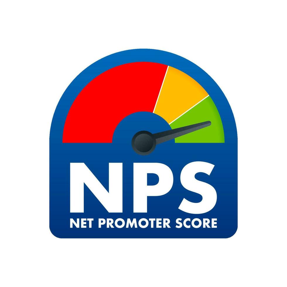 NPS - Net promoter score sign, label. Vector stock illustration.