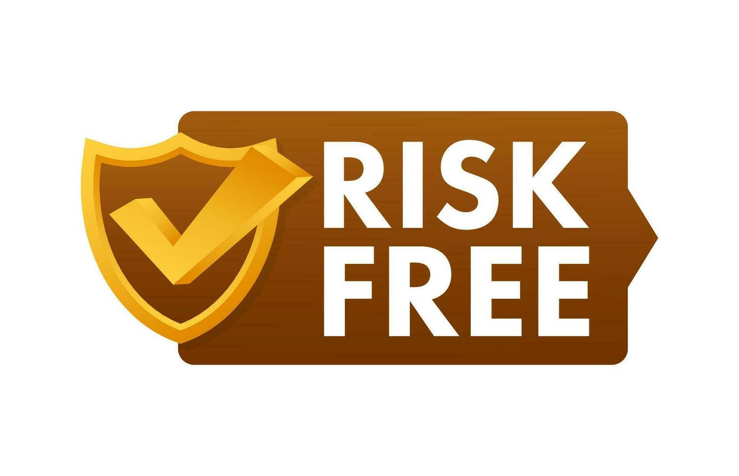 riesgo gratis, garantizar etiqueta en blanco antecedentes. vector valores ilustración.