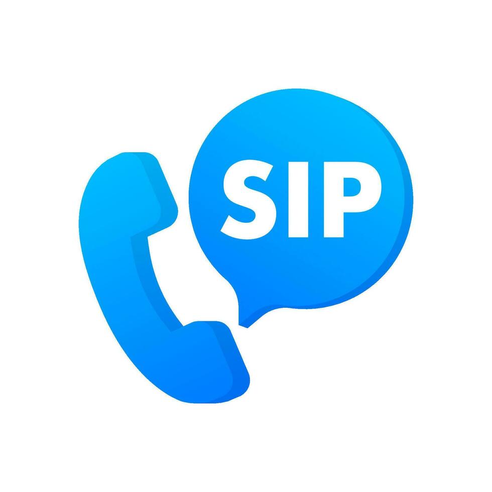 Sip call icon, sign, label. Vector stock illustration