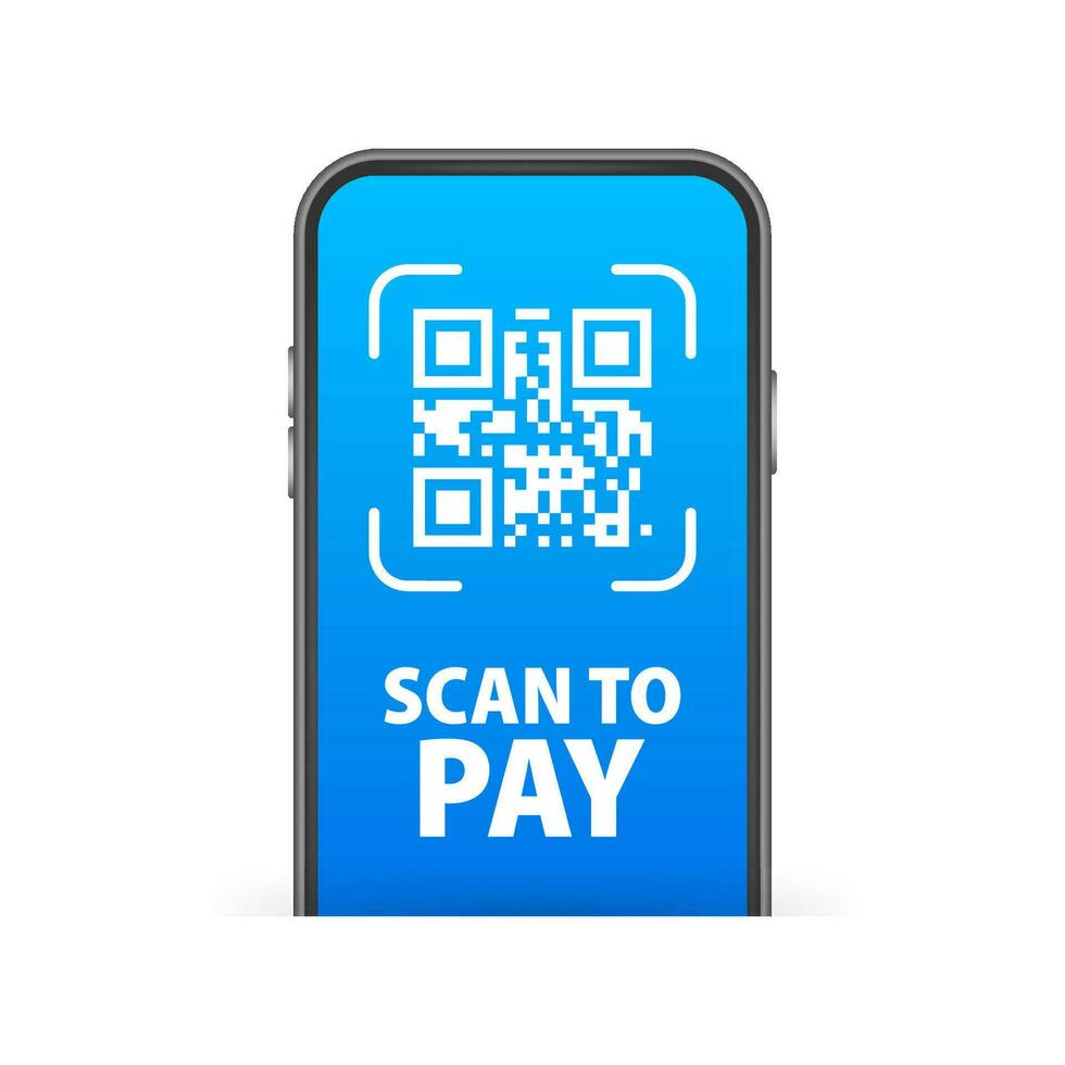 qr código pago. escanear a pagar. qr código escanear a teléfono inteligente vector