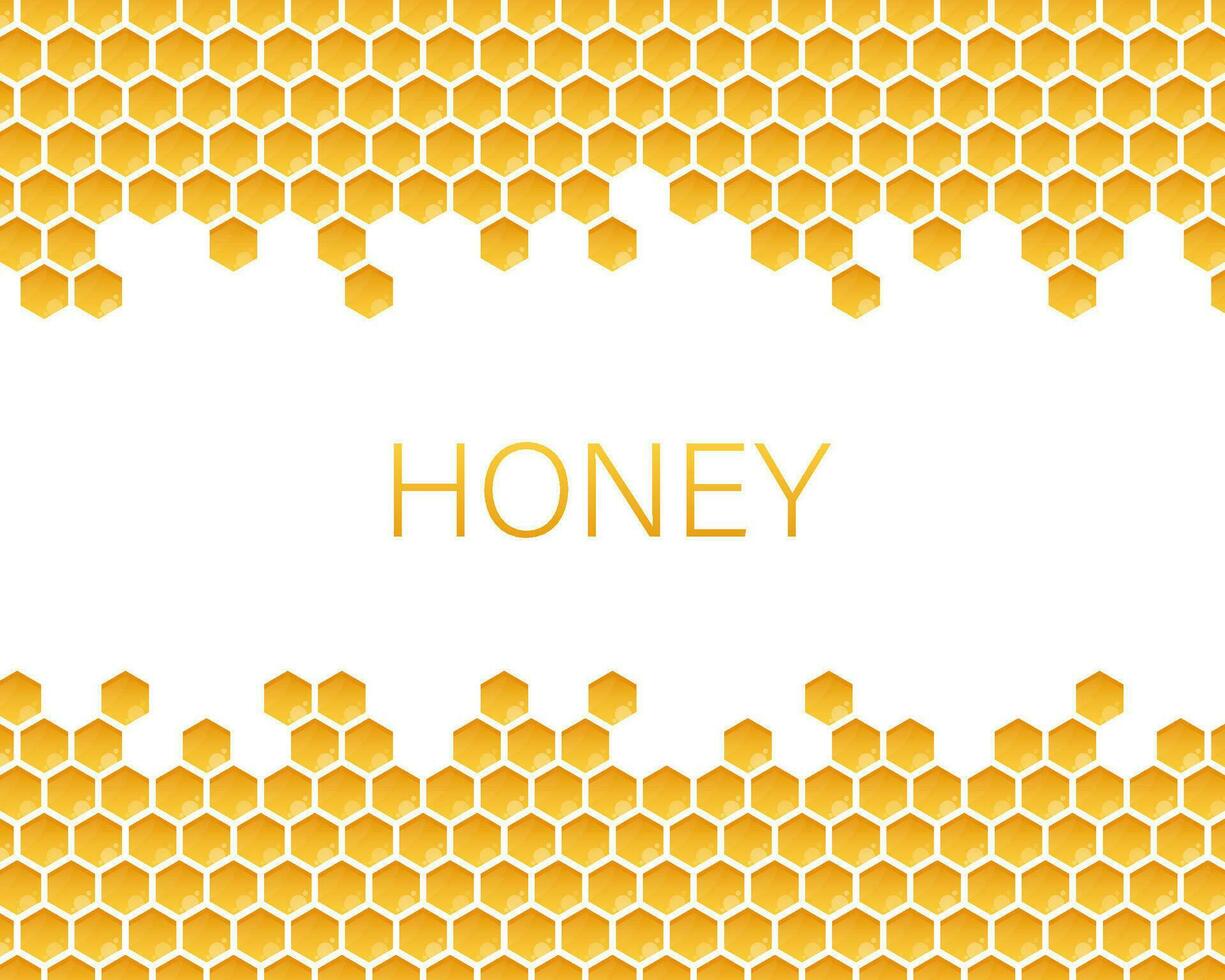 Honeycomb monochrome honey pattern. Vector stock illustration.