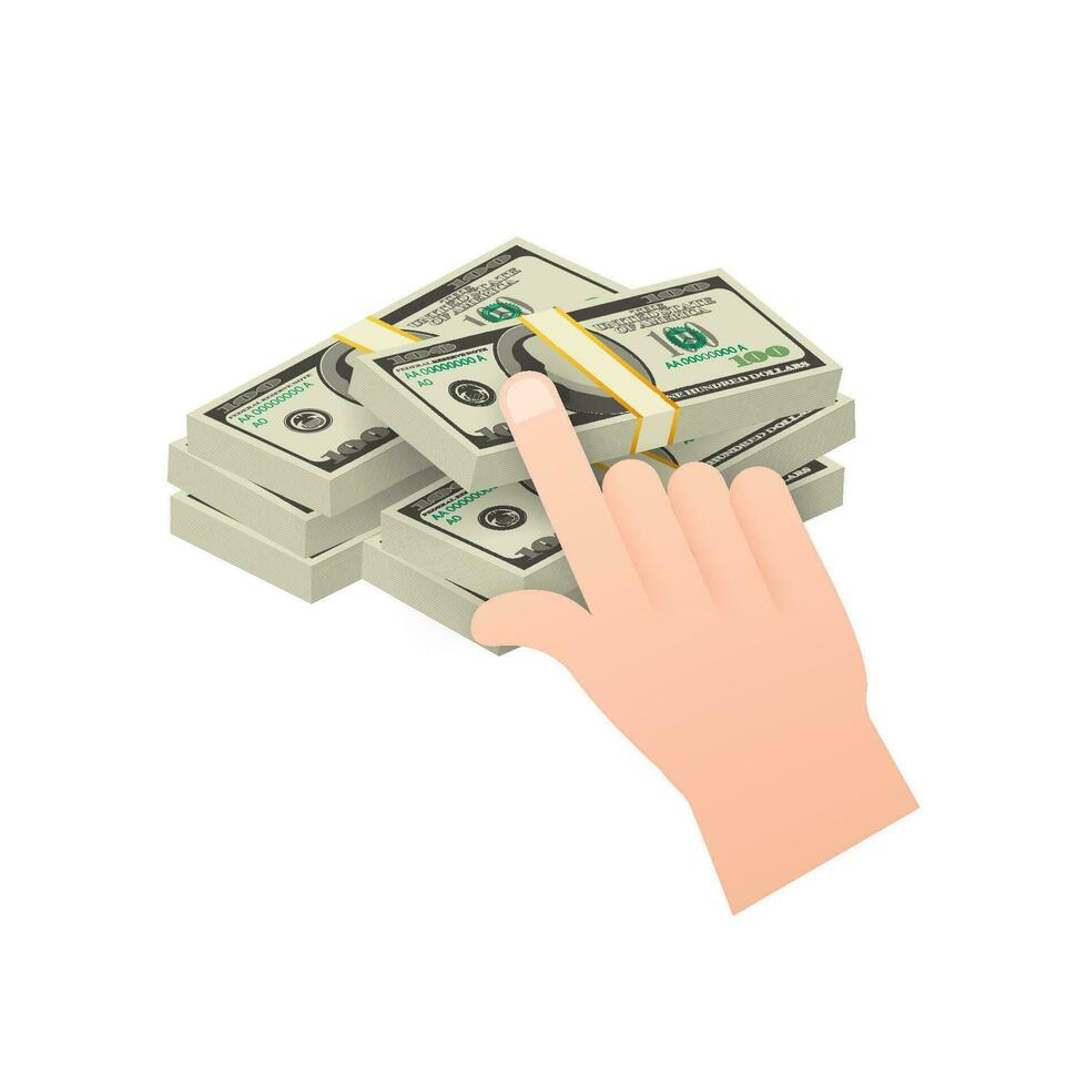 Click on money. Pay per Click. Money making. Vector stock illustration.