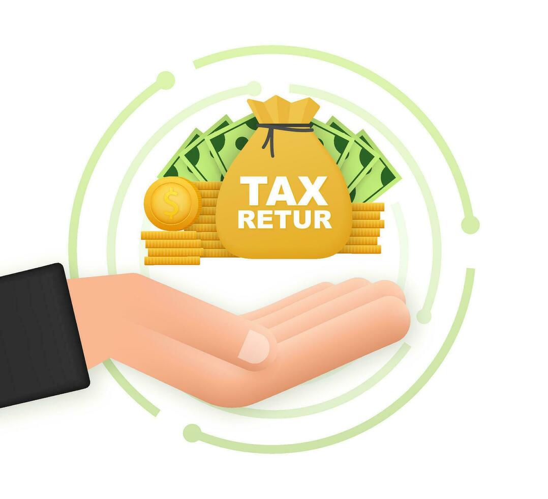 Tax return in flat style. Flat Motion graphics . Online tax payment 4k vector