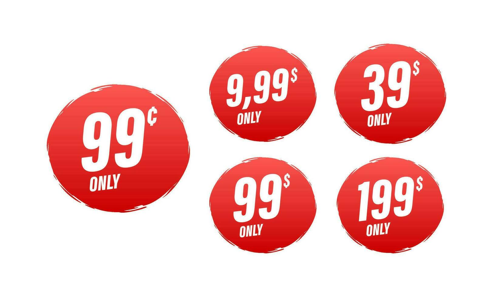 Discount sticker. Template with 99 only. Vector template design. Sale