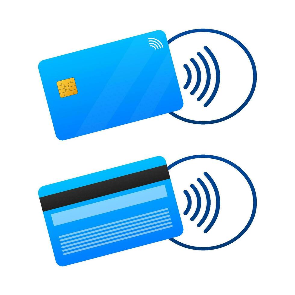 sin contacto pago métodos móvil inteligente teléfono y inalámbrico pos terminal realista estilo. vector valores ilustración.