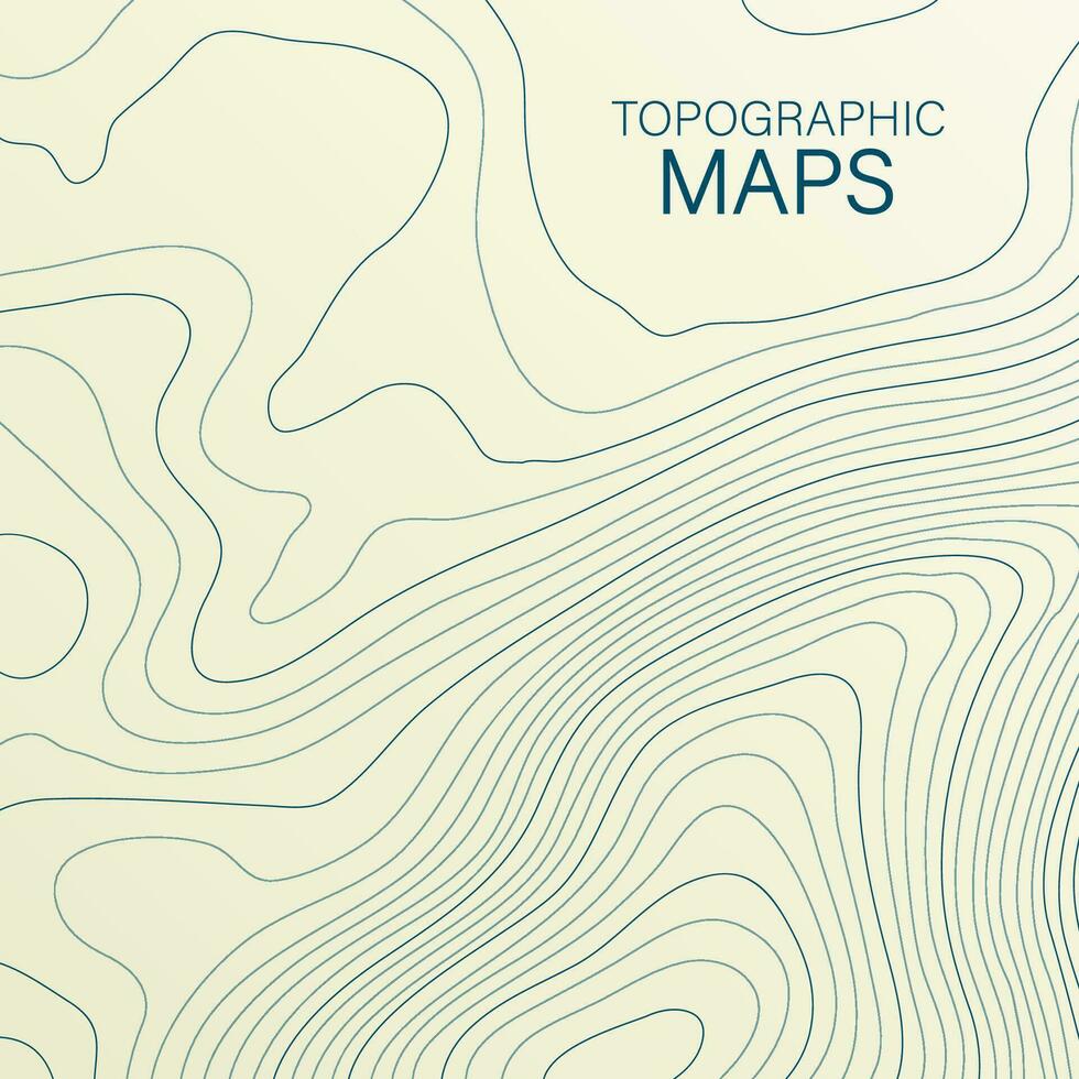 Mopographic map. The stylized height of the topographic contour in lines and contours. Vector stock illustration