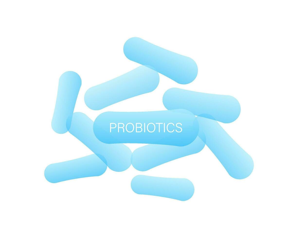 Probiotics Bacteria. Biology, Science background. Vector stock illustration.