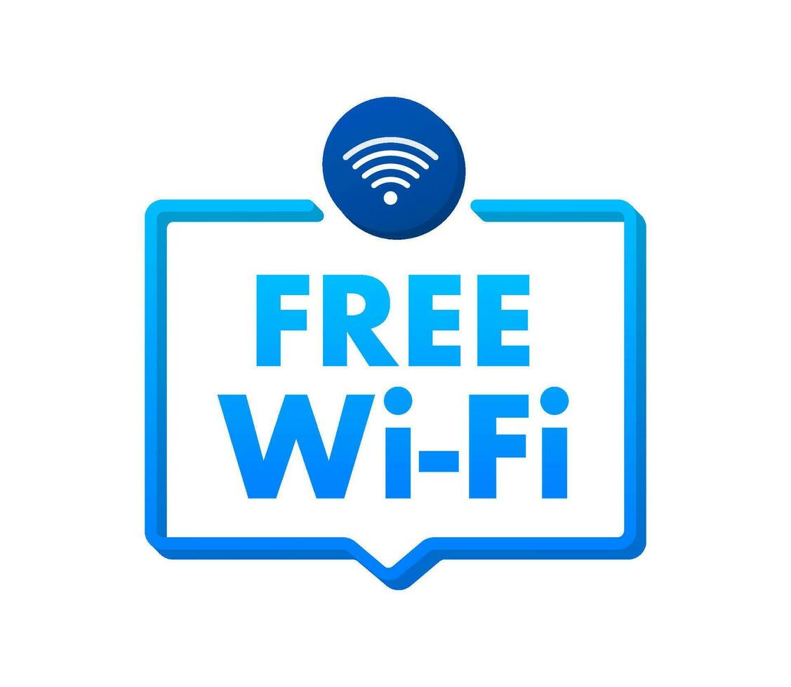 Free wifi zone blue icon. Free wifi here sign concept. Motion graphics 4k vector