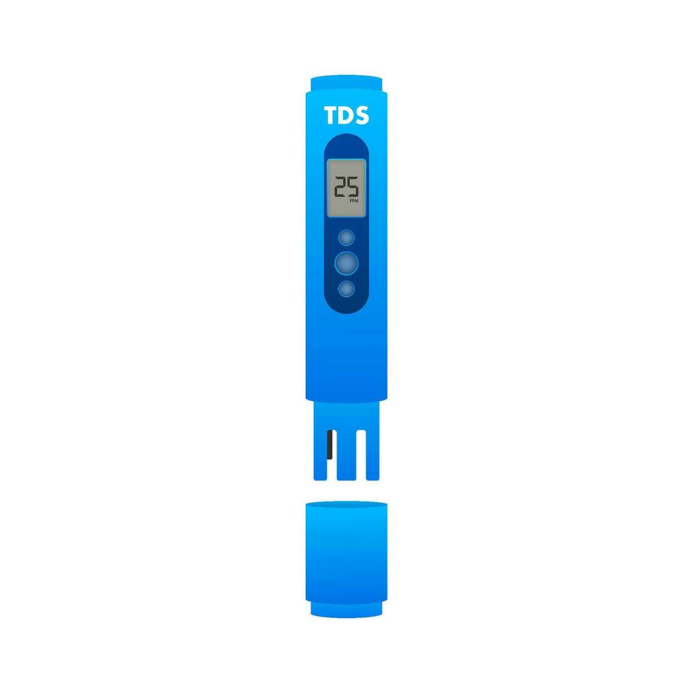 TDS - Total Dissolved Solids. Testing your water. Vector stock illustration.