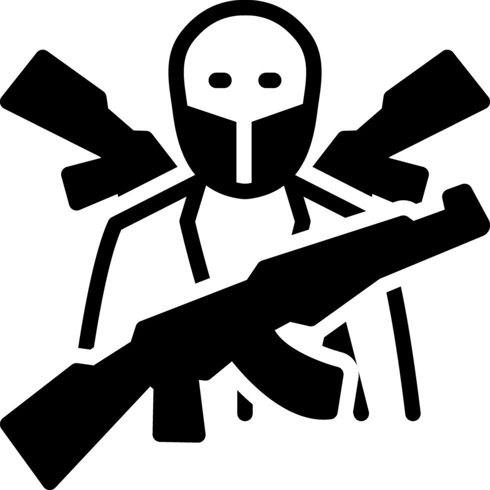 solid icon for terrorism vector