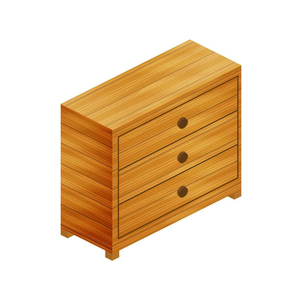 Modern nightstand icon. Isometric of modern nightstand vector