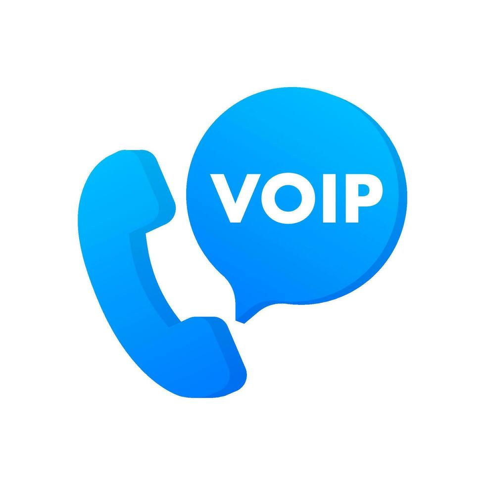 VoIP technology, voice over IP. Internet calling banner. Vector illustration.