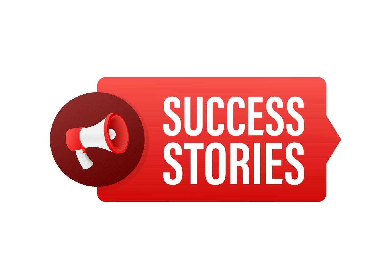 Megaphone with Success stories. Megaphone banner. 4k vector