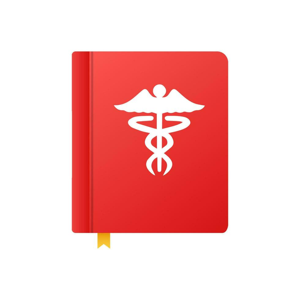 Medical Book, mesh. Medical reference books, textbooks, encyclopedia. Vector illustration.