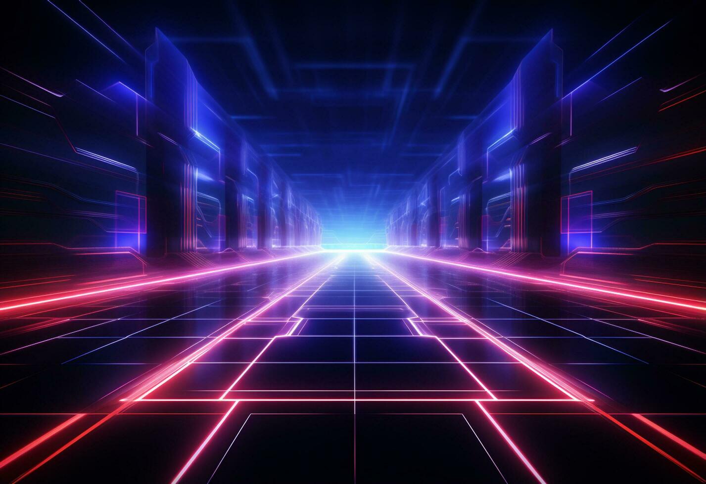 Ai Generative Neon illuminated futuristic backdrop realistic image, ultra hd, high design very detailed photo