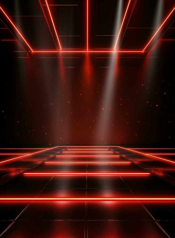 Ai generative Backdrop With Illumination Of Red Spotlights For Flyers realistic image ultra hd high design photo