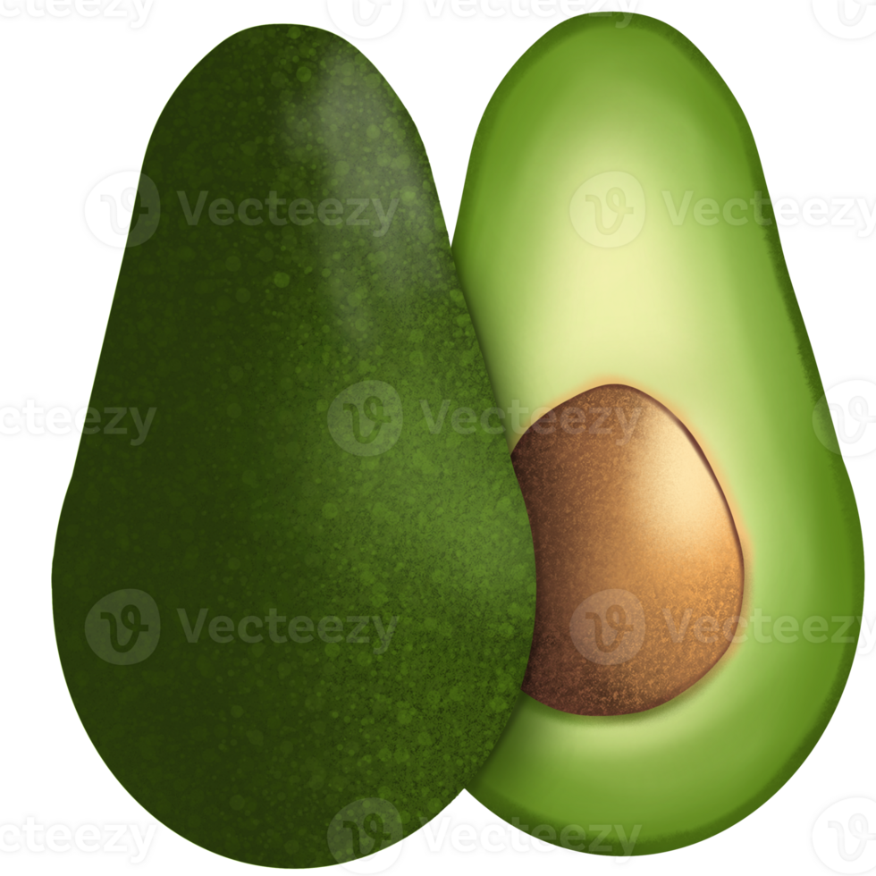 avocado, vegetables and fruits 5 colors ,green png