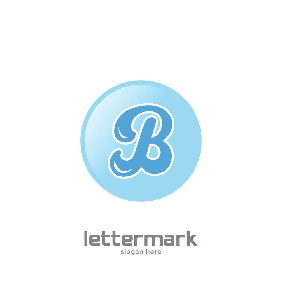 letter b technology glossy logo vector