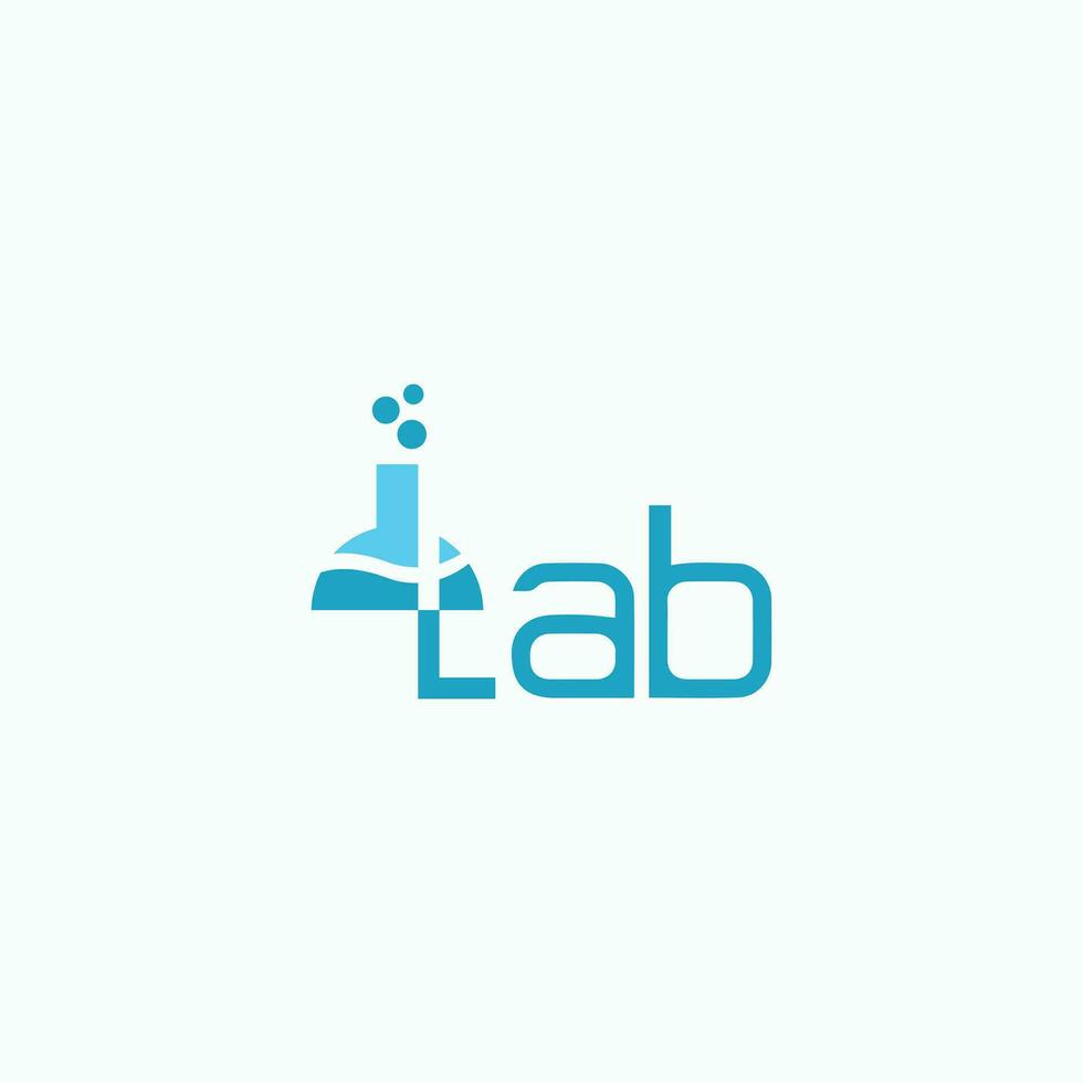 laboratorio logo letra icono vector diseño modelo