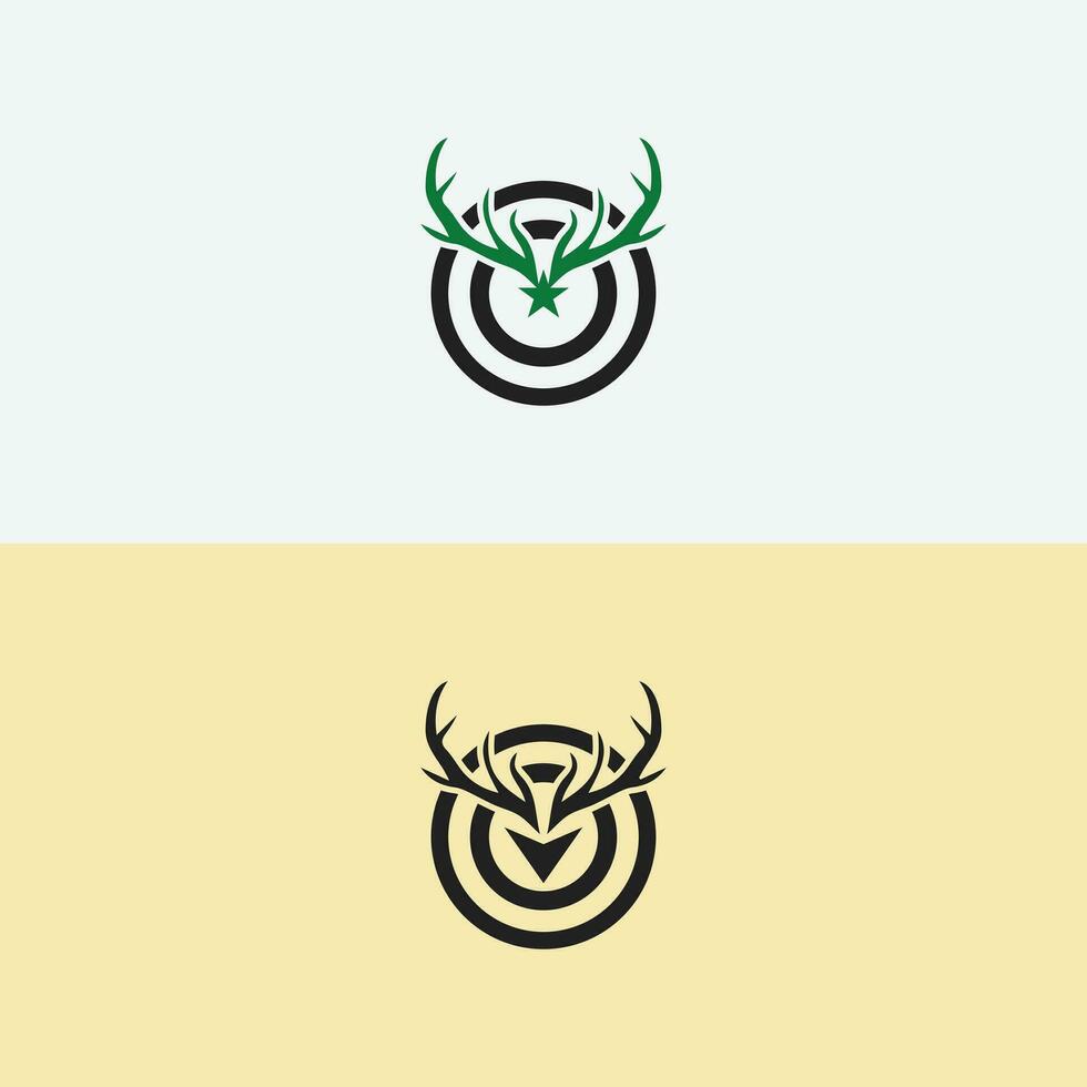 ciervo cuerno cuernos logo vector diseño