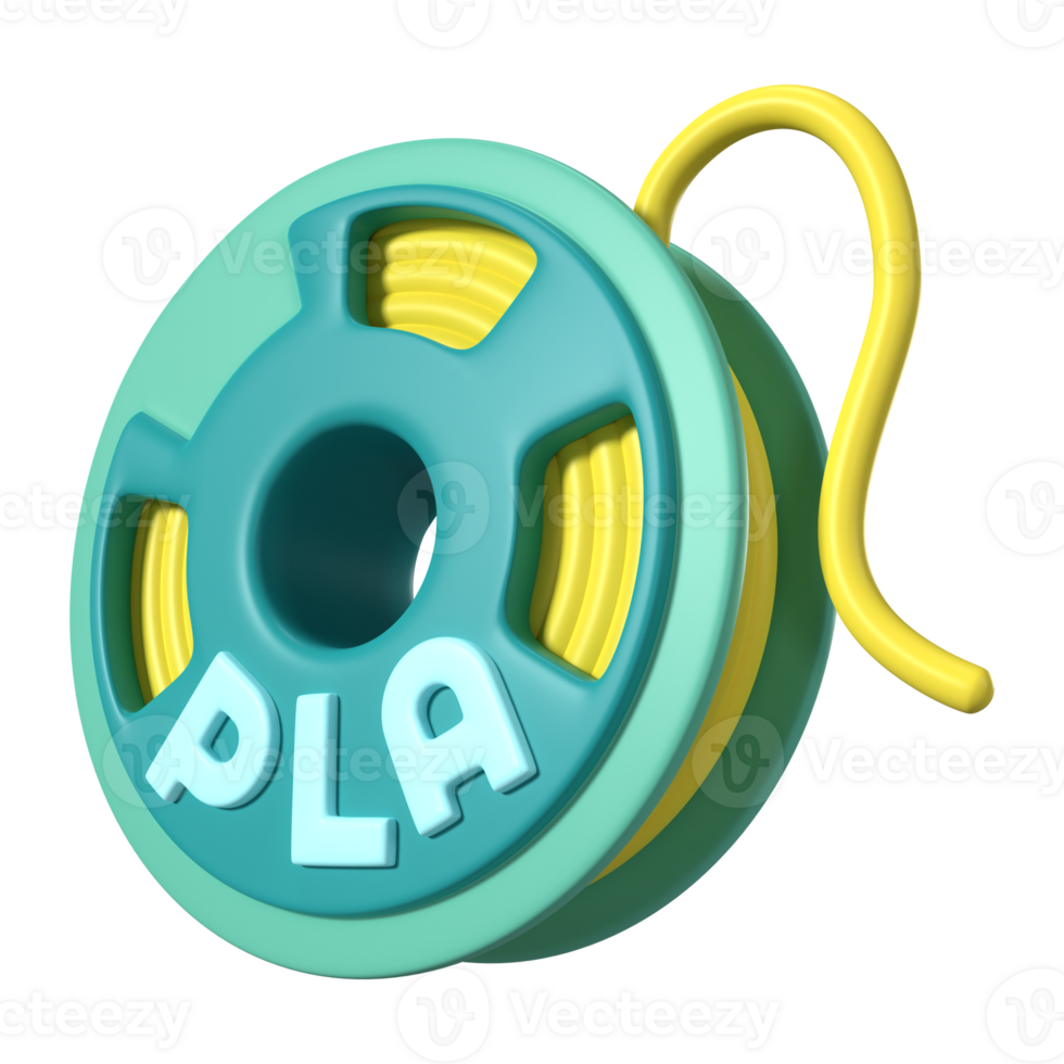 PLA Filament Spool 3D Illustration Icon png